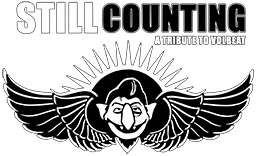 Logo der Volbeat Tribute Band Still Counting aus Hessen, vor einer Sonne der geflügelte Kopf von Zahl